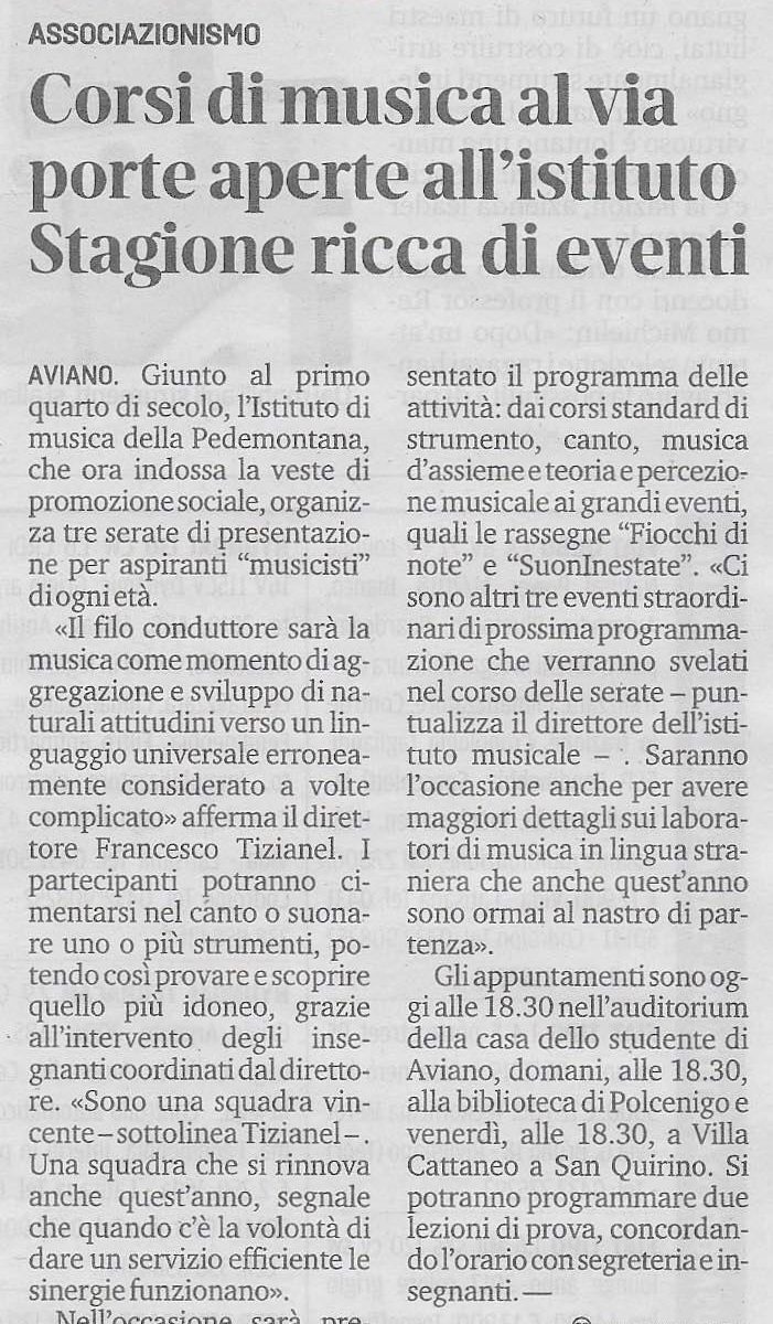 articolo messaggero 25 anni di IMP